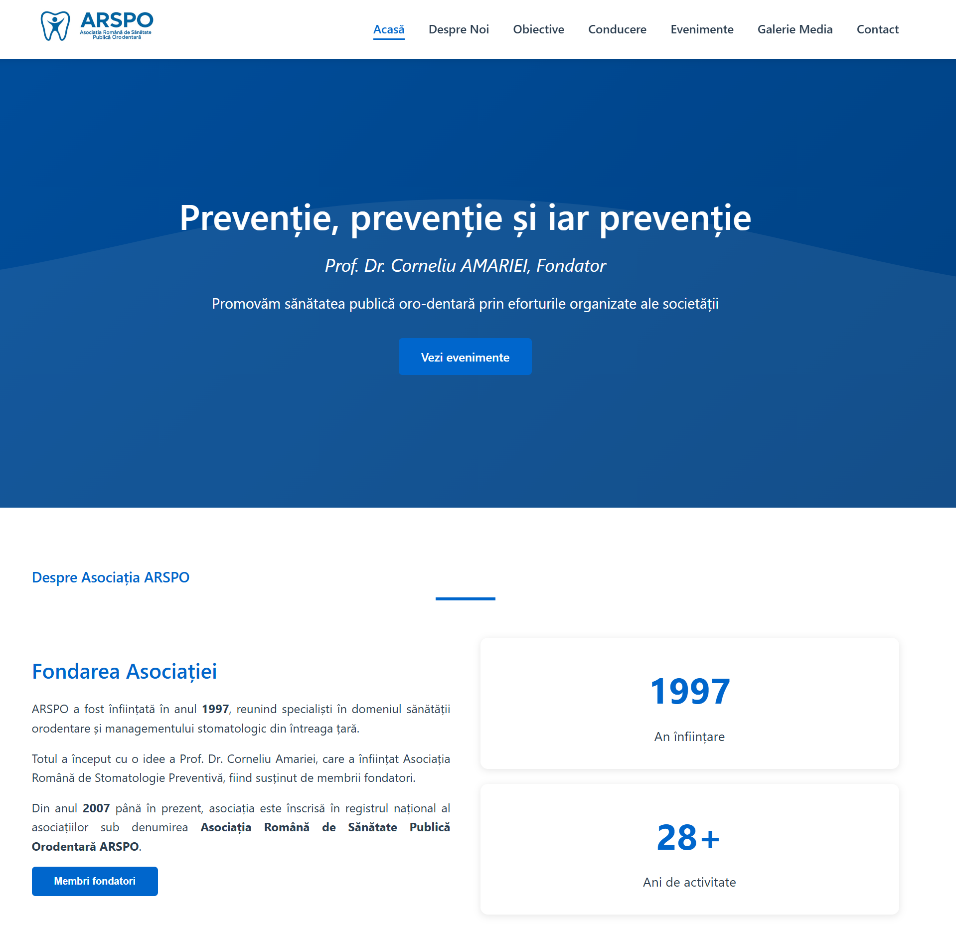 Arspo.ro - site-ul unei asociații stomatologice